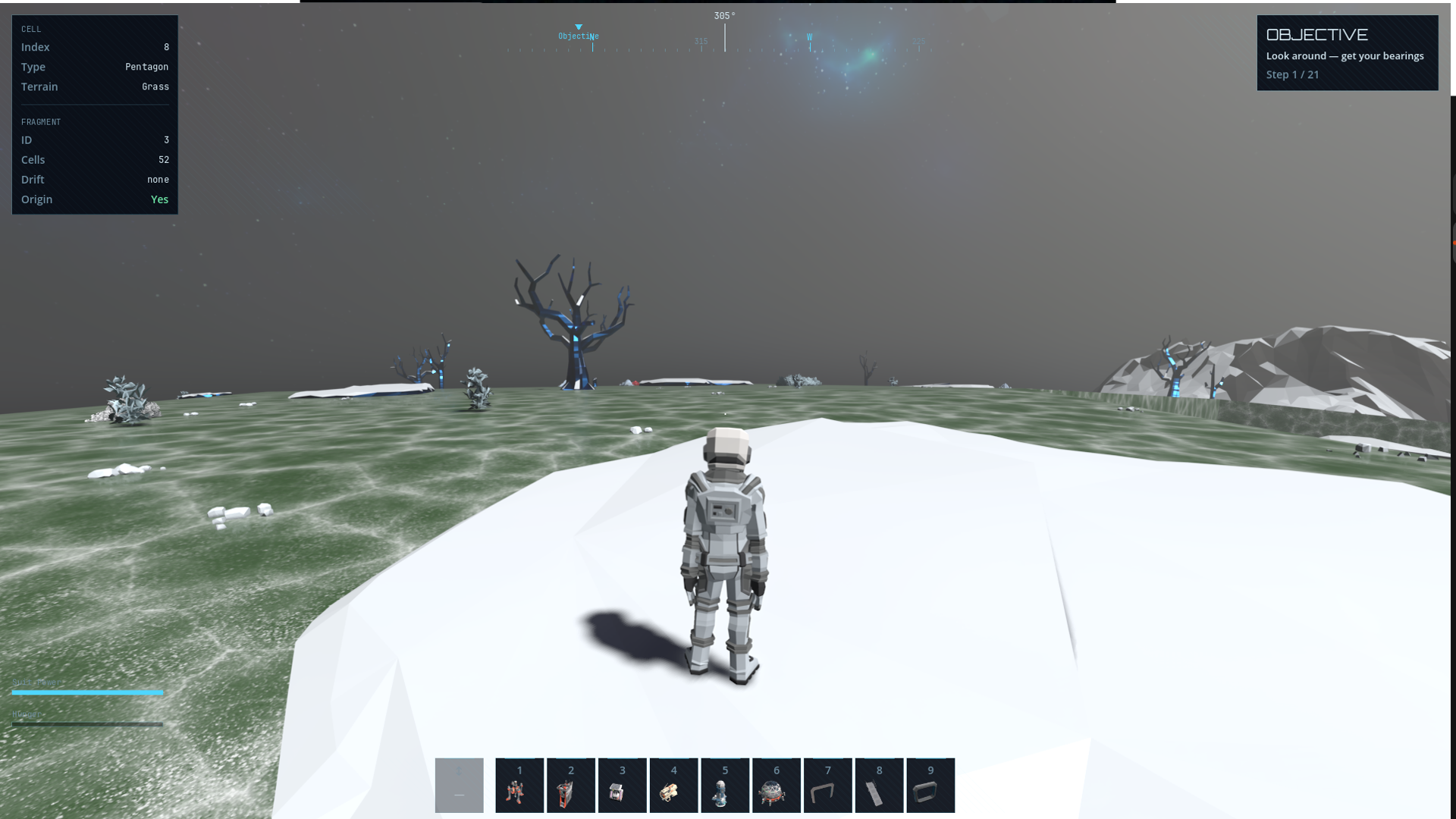 Explorer on an icy ridge surveying the frozen wilds