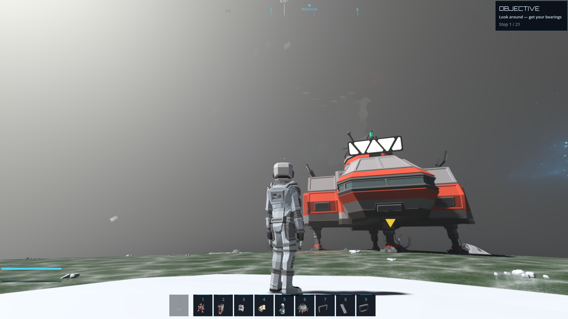 A rugged exploration vehicle parked on the plains
