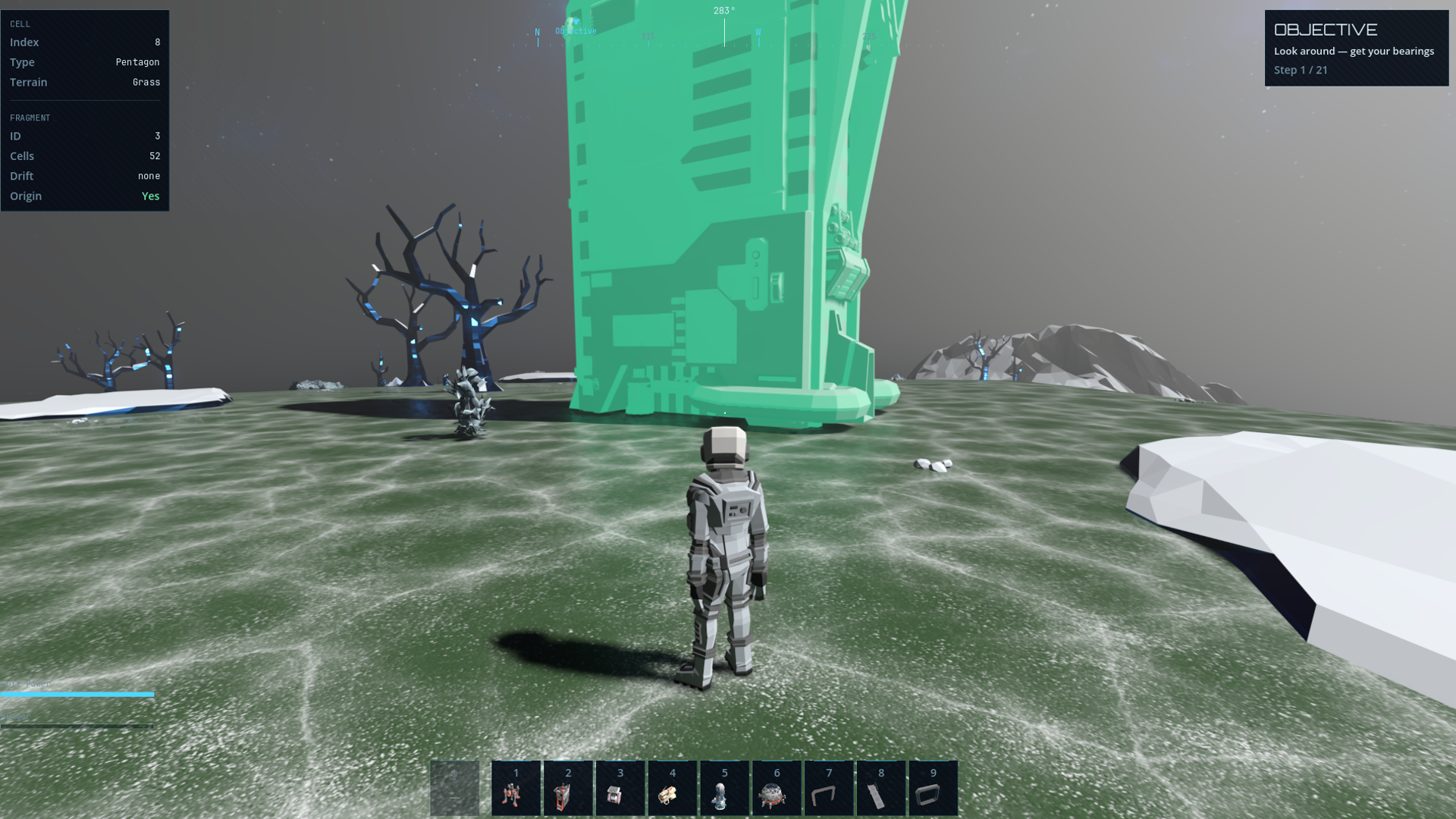 The Anchor Station towers over the frozen plain